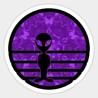 Encounters Kaleidoscope Pattern Intercept Alien Sunset Silhouette Sticker